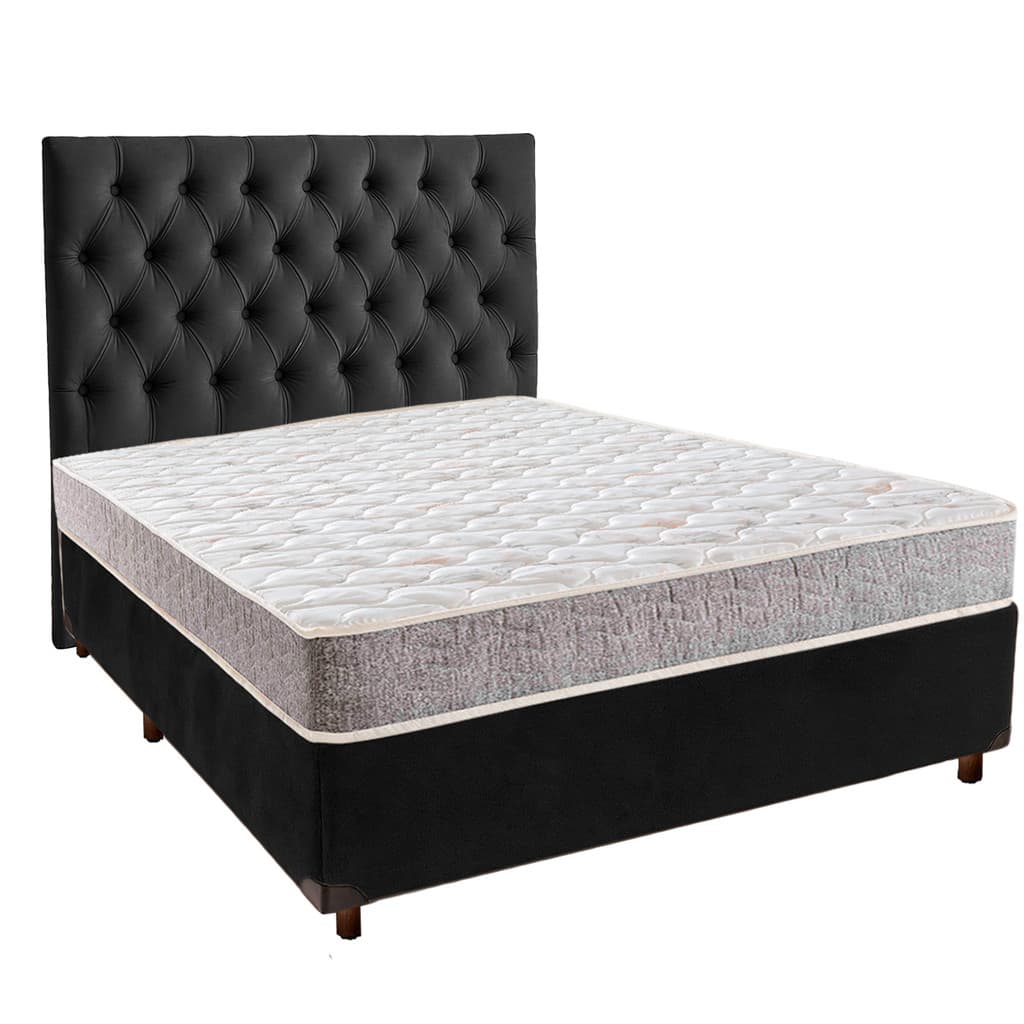 Kit Cama Box + Cabeceira + Colchão Casal D33 - D33 - Inducol