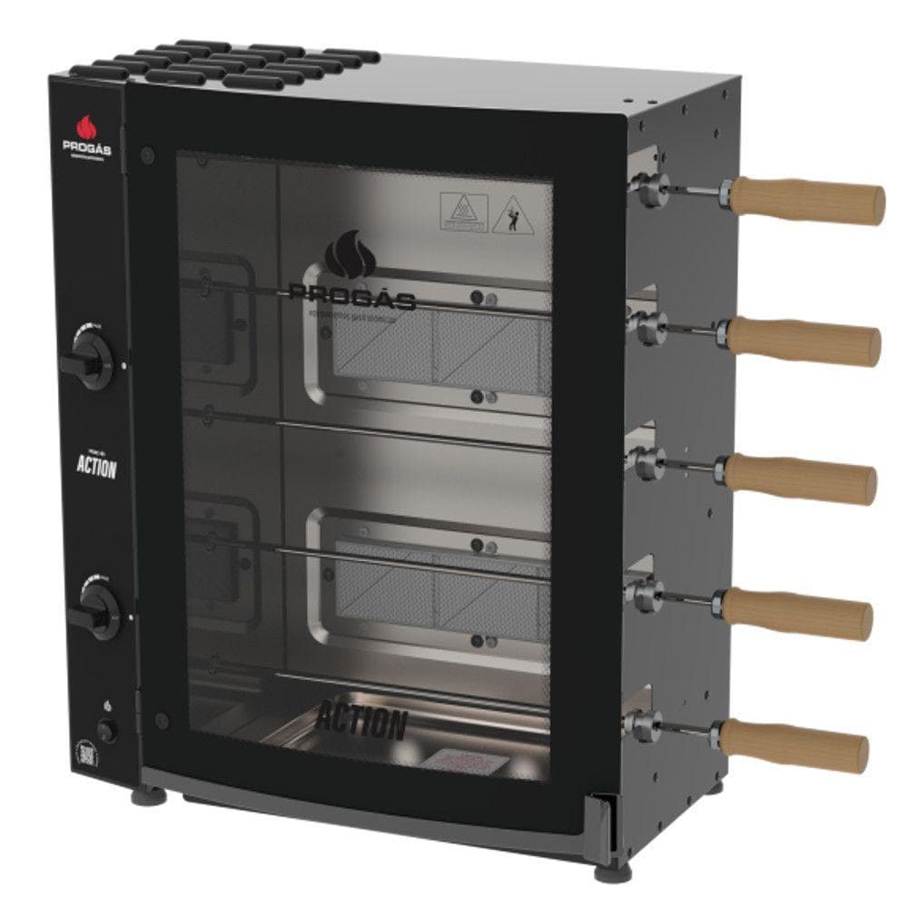 Forno Assador / Churrasqueira Rotativa Industrial Progás PRAC-05I Action Queimador Infravermelho
