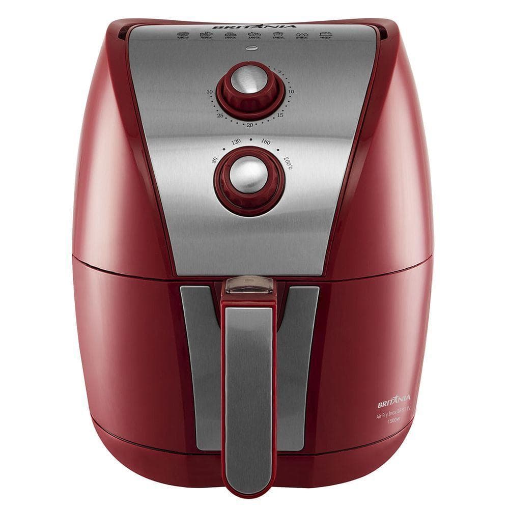 Fritadeira de Ar Britânia BRF11VI Inox Vermelha 4,4L 1500W 110V
