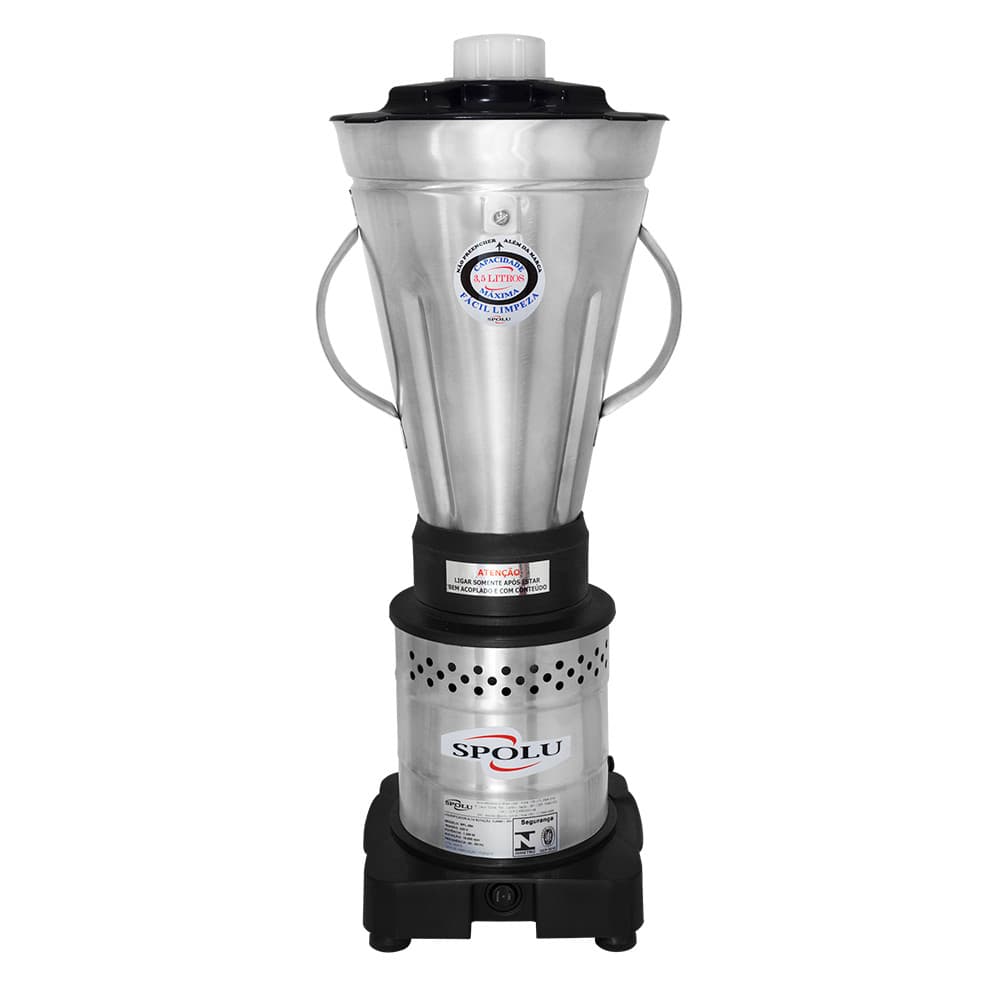 Liquidificador Industrial de Alta Rotação Spolu 3,5 Litros Inox 1200W SPL-063ECO Preto/Prata 110V