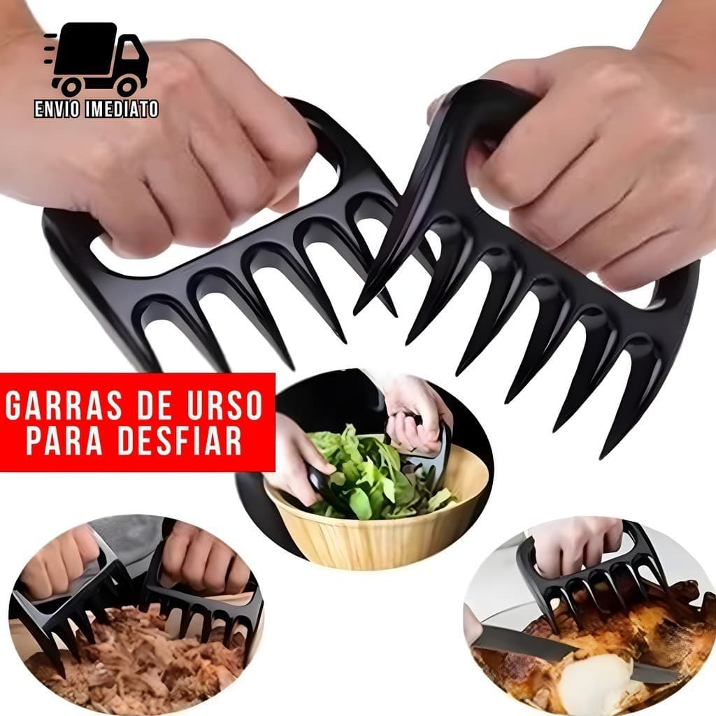 Garra de Urso para Churrasco Desfiador de Carne Profissional em Plástico Resistente