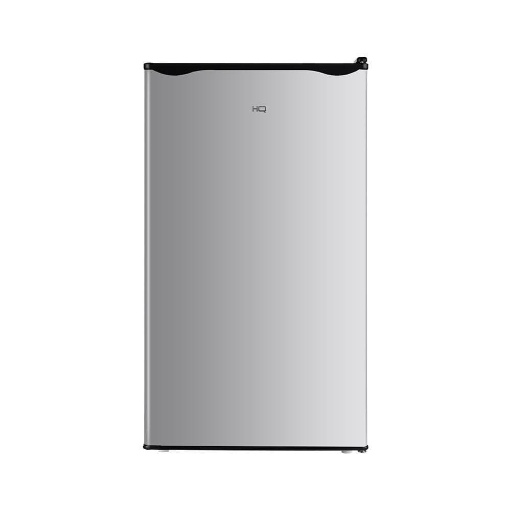 Frigobar HQ 93 Litros Cinza BC-93 110V em pé, ângulo frontal, fundo branco