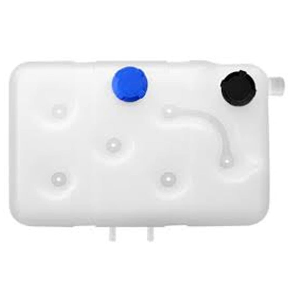 Tanque de compensação branco com tampas azul e preta para veículos MB 1620/1621