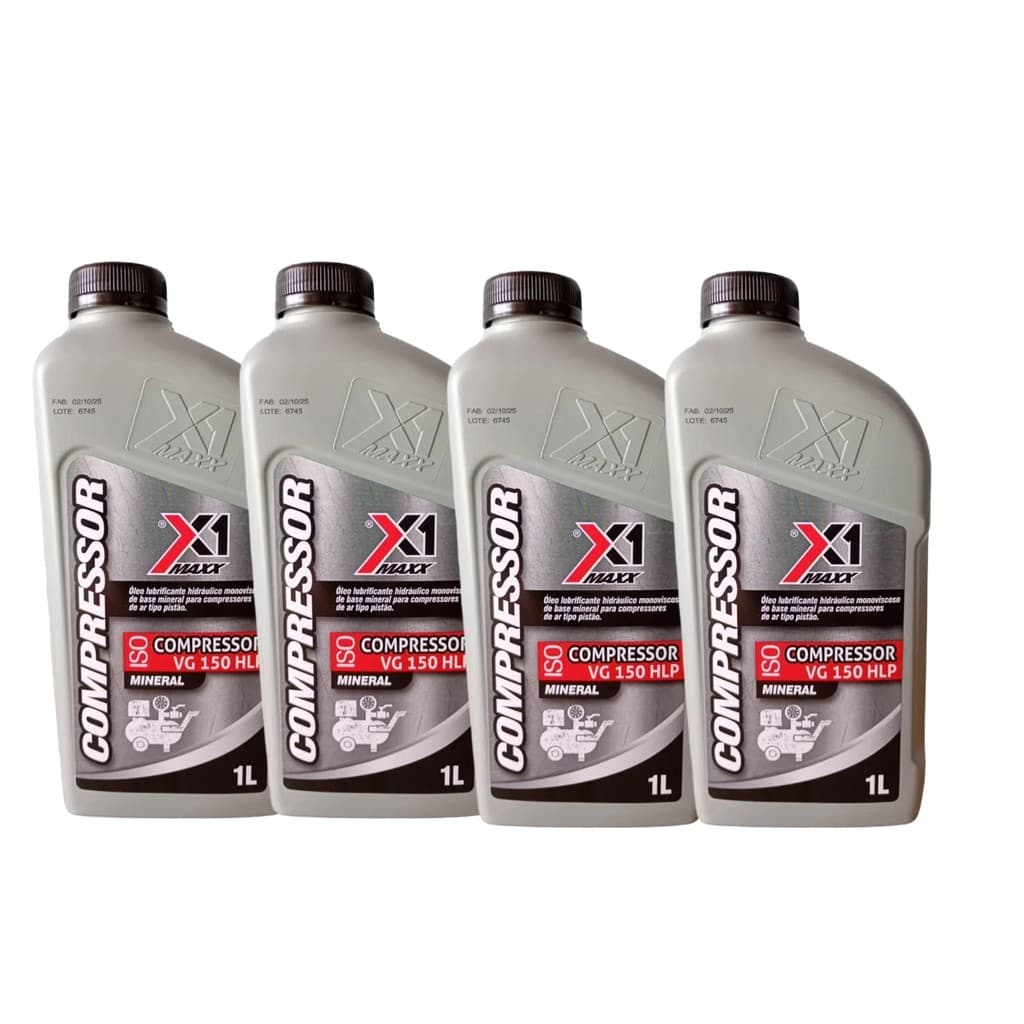 Kit de 4 garrafas de óleo de compressor mineral VG 150 HL 1 litro