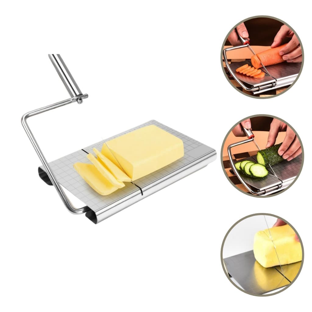 Fatiador e Cortador de Queijo Manual com Fio de Aço Inox Ajustável