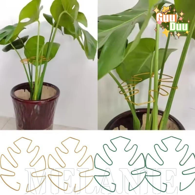 Ilustração de suporte de arame dourado para plantas