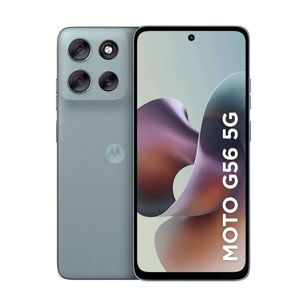 Smartphone Moto G56 5G cinza com câmera traseira destacada