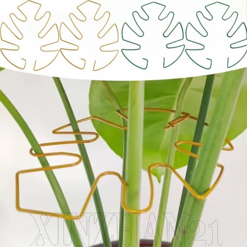 Suporte de fixação de plantas em arame dourado para jardim
