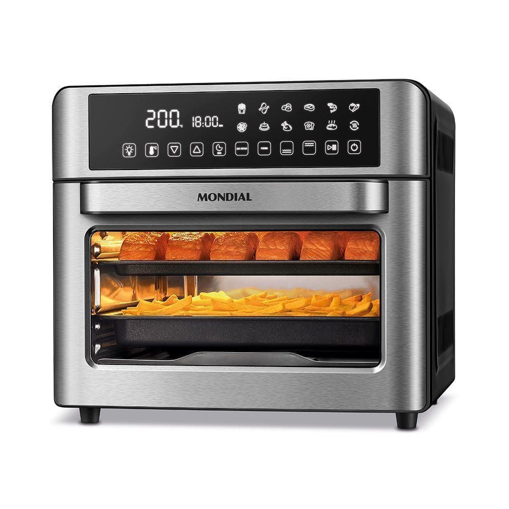 Fritadeira Air Fryer Forno Oven Digital Mondial 25L Preto Inox 2000W AFO-25L-BI