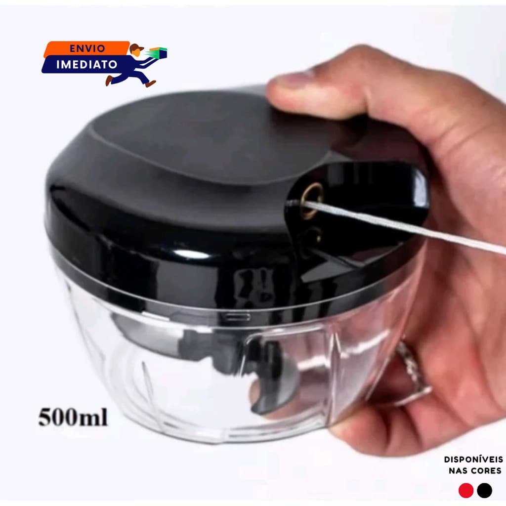 Triturador de Alimentos, Processador semi automático 500ml Alho Cebola Legumes Graos Cortador Alho