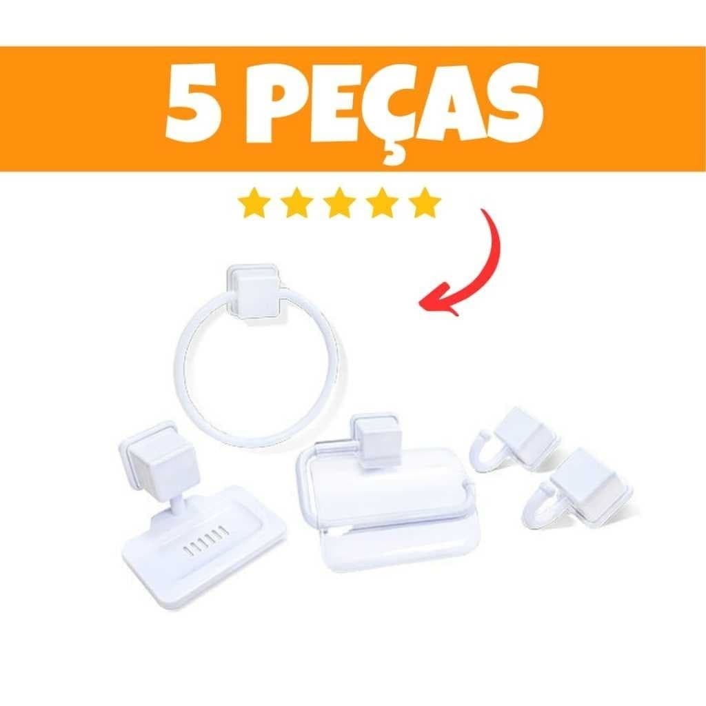 Kit Acessórios Banheiro 5 Peças Branco