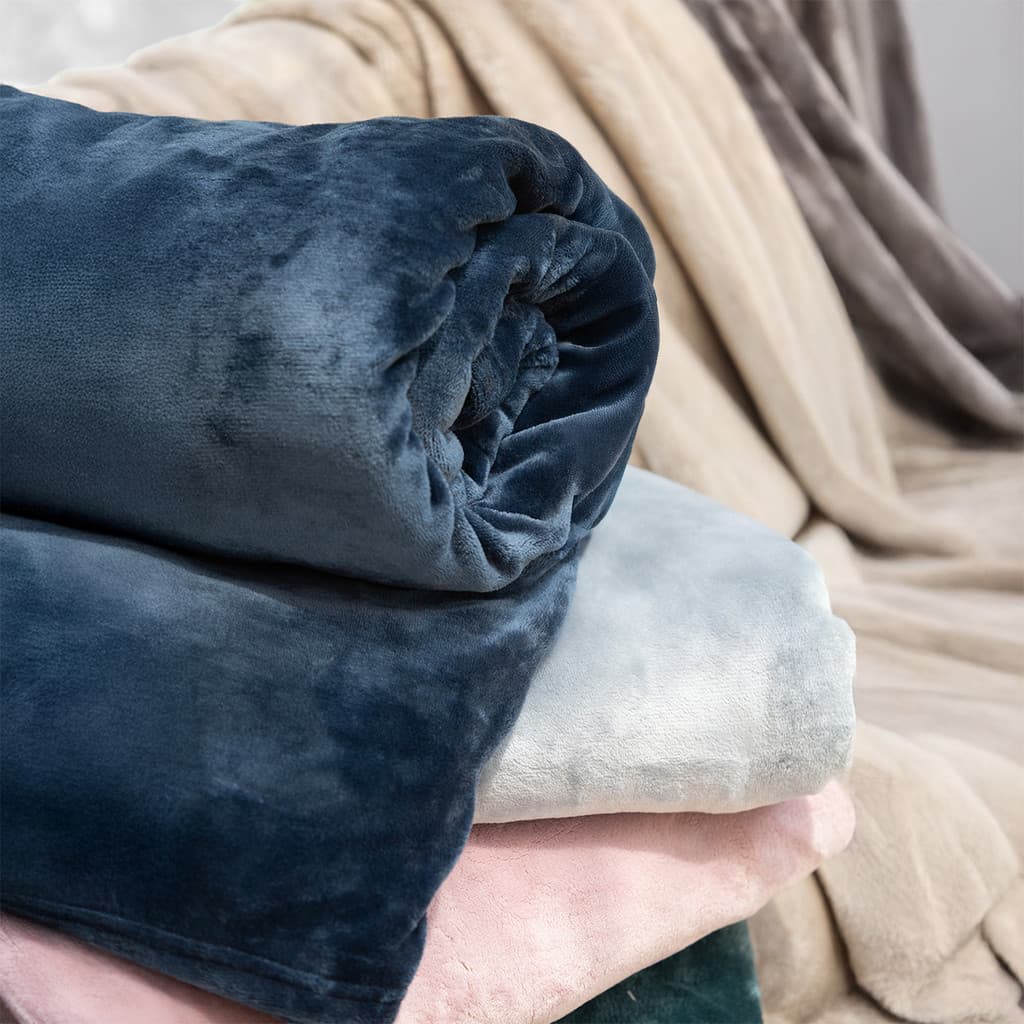 Cobertor Manta Neo Velour Azul Marinho Camesa Cama Casal 100% Poliéster Microfibra Extra Macia