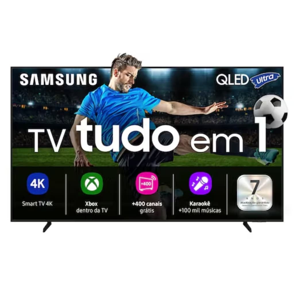 Smart TV Samsung 65” QLED 4K QN65Q7FAAGXZD com interface de recursos multimídia