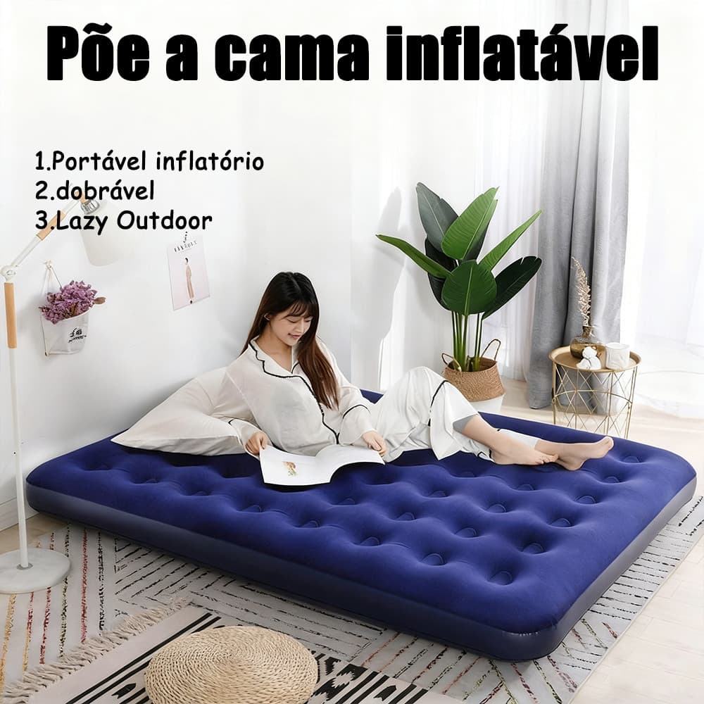 Colchão Inflável Colchão Cama dobrável Colchão de ar à Prova de explosão Macio e pele amigável Design para favo de mel