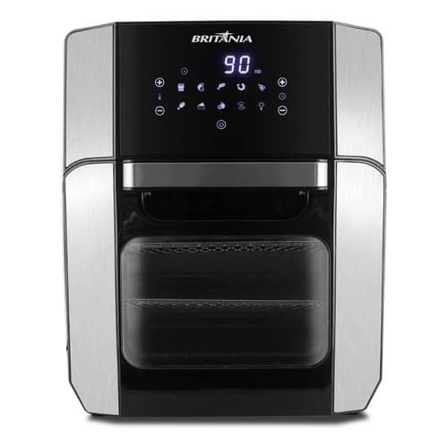 Fritadeira Elétrica Air Fryer Britânia 4 em 1 1800W em aço inoxidável e preto
