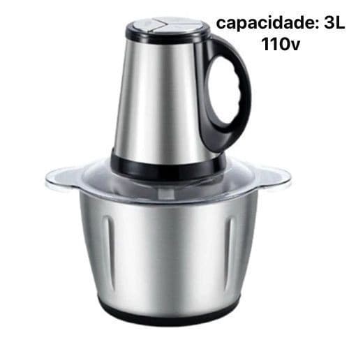 Moedor elétrico com alça 3L aço inoxidável 110v