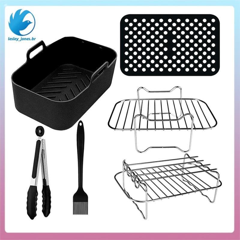 Kit de fritadeira de ar de cesta dupla zona profunda 7.6L-9.5L para grelhar e assar