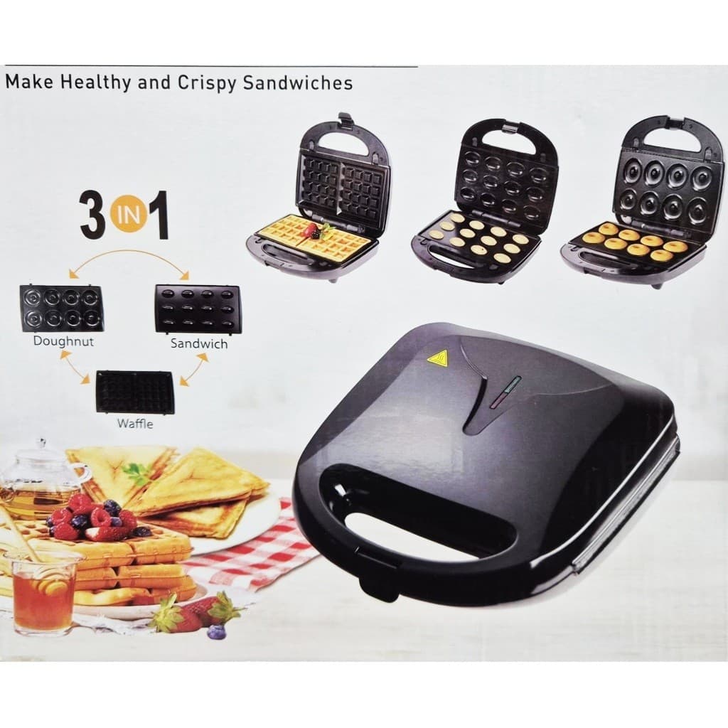 Máquina Multifuncional 3 em 1: Máquina de Donuts, Waffle e Bolo | Praticidade Total