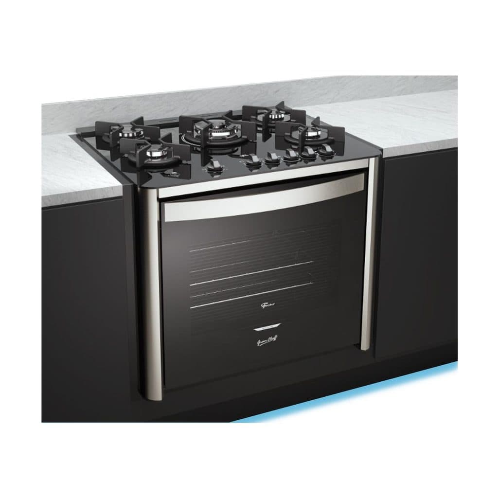 Fogão De Embutir Fischer TC Gran Cheff 5Q Gás Com Dourador