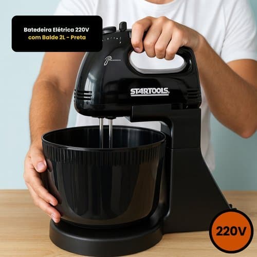 Batedeira Elétrica Industrial 220V 2 Litros Preta Startools