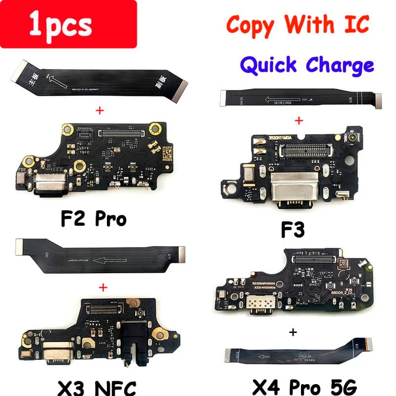 Placas flexíveis de carregamento rápido USB para Xiaomi F2 Pro, F3, X3 NFC e X4 Pro 5G