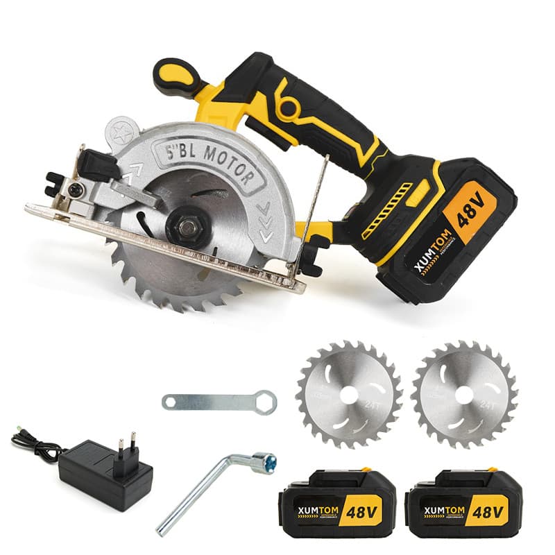 Serra De Mármore eletrica Serra circular Portátil 48V Brushless 1000W 2 Discos+2 Peças De Baterias 48V