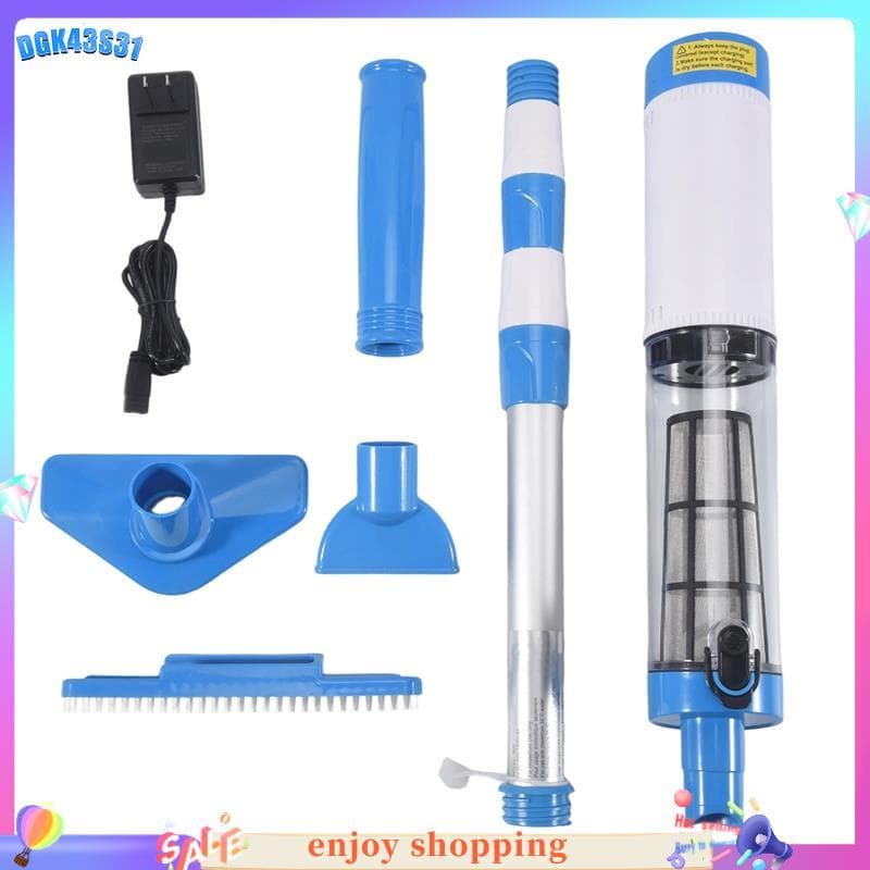 Aspirador de Piscina Sem Fio com Acessórios Azul e Branco