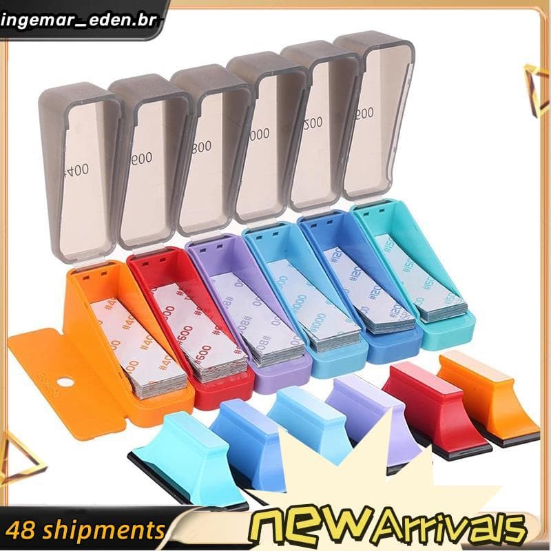 Kit De Lixadeira Micro Detalhe (120 Unidades) , Mini Bloco De Lixa Manual De 3 " X 1 " Com 6 Blocos E Lixas De Grão 400-