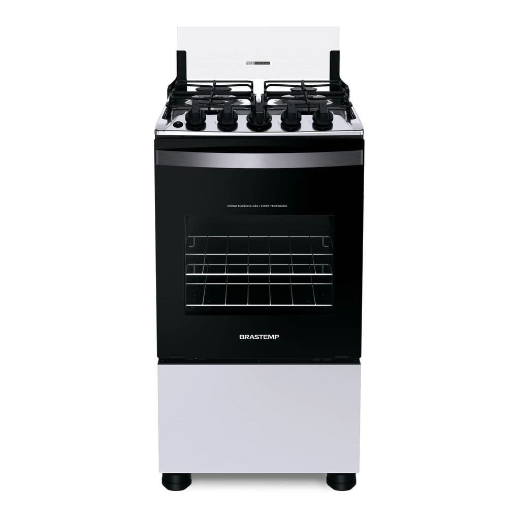 Fogão Brastemp 4 Bocas Branco com Prateleiras Ajustáveis