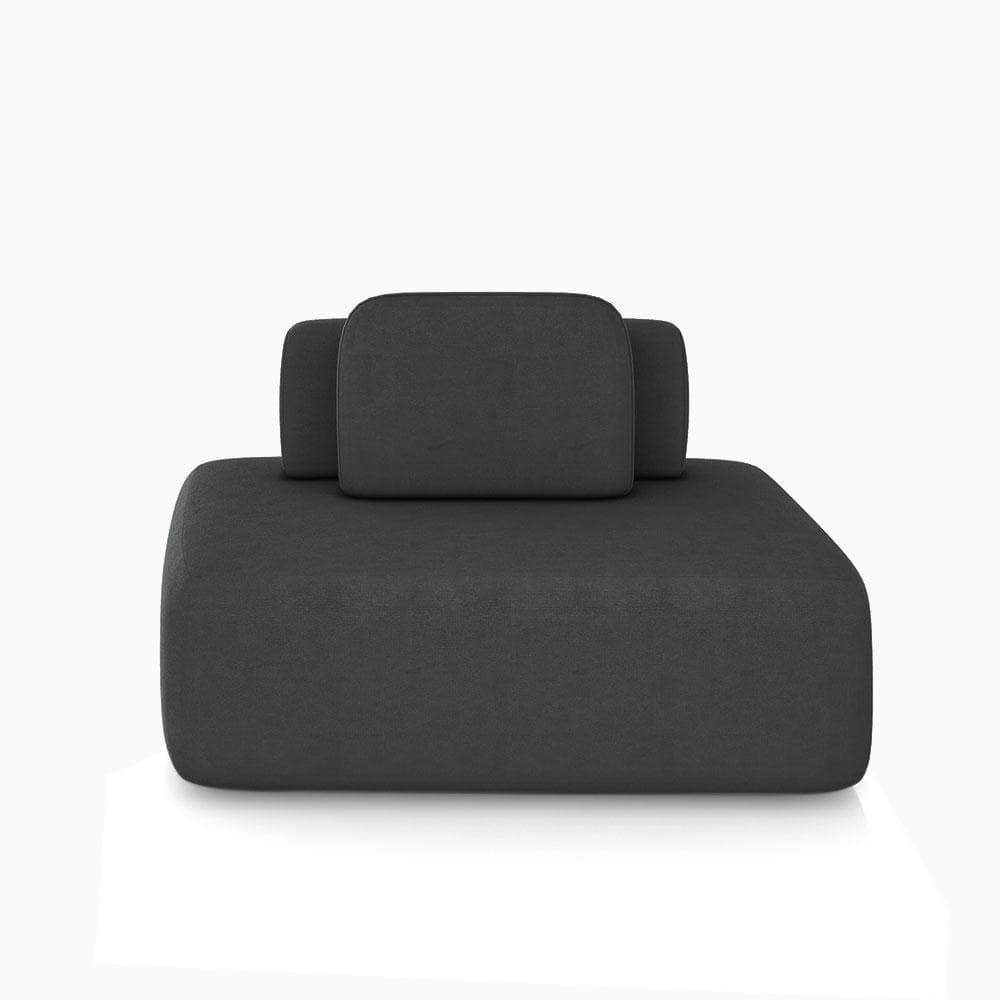 Sofá Ilha Sala de Estar Modulado Dakota 142cm Encosto Almofada Solta Veludo Cinza G33 - Gran Belo