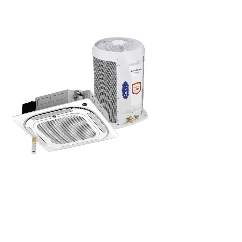 Ar condicionado split cassete Carrier 28000 BTU/h branco e cinza