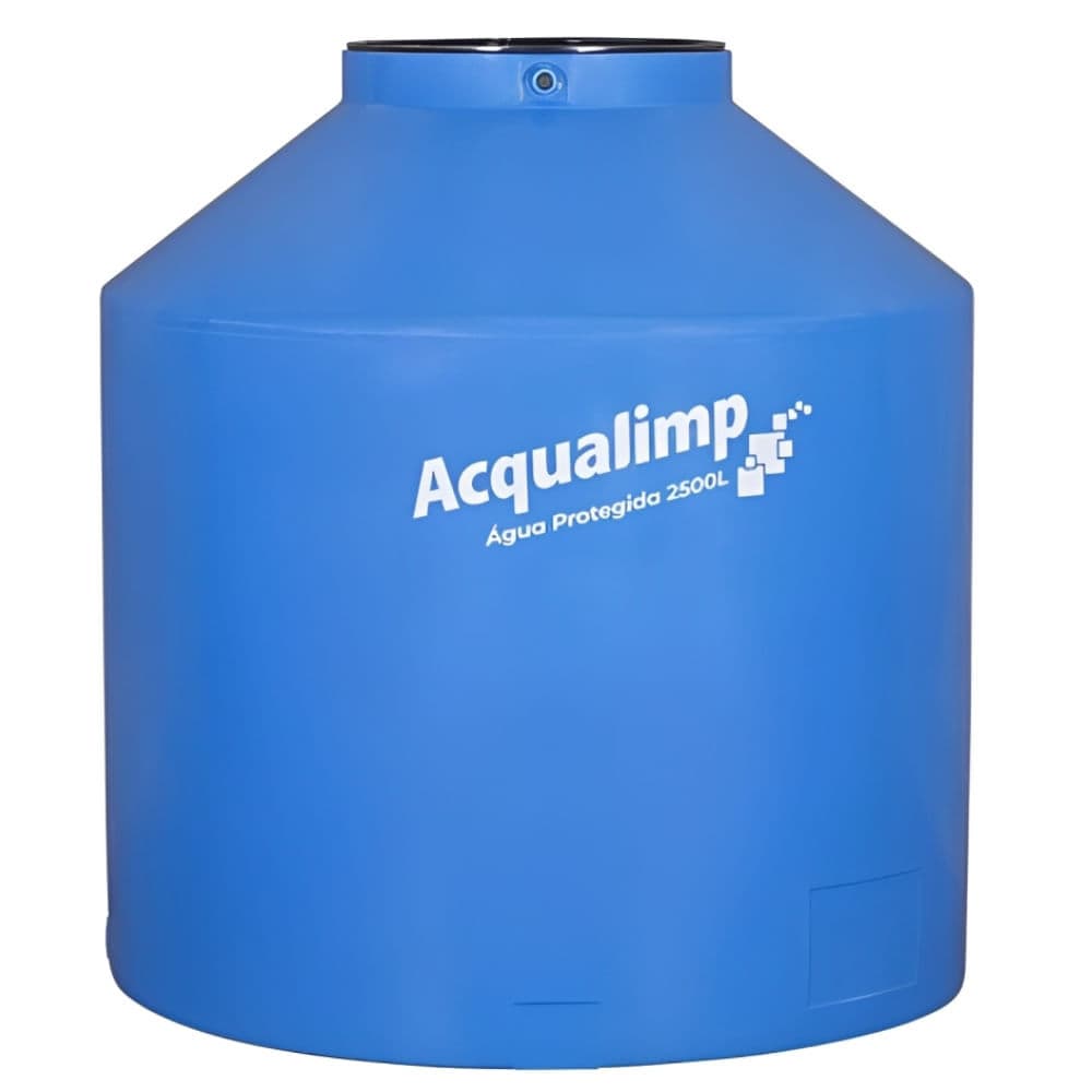 Caixa d'água azul 2500L polietileno Aqualimp