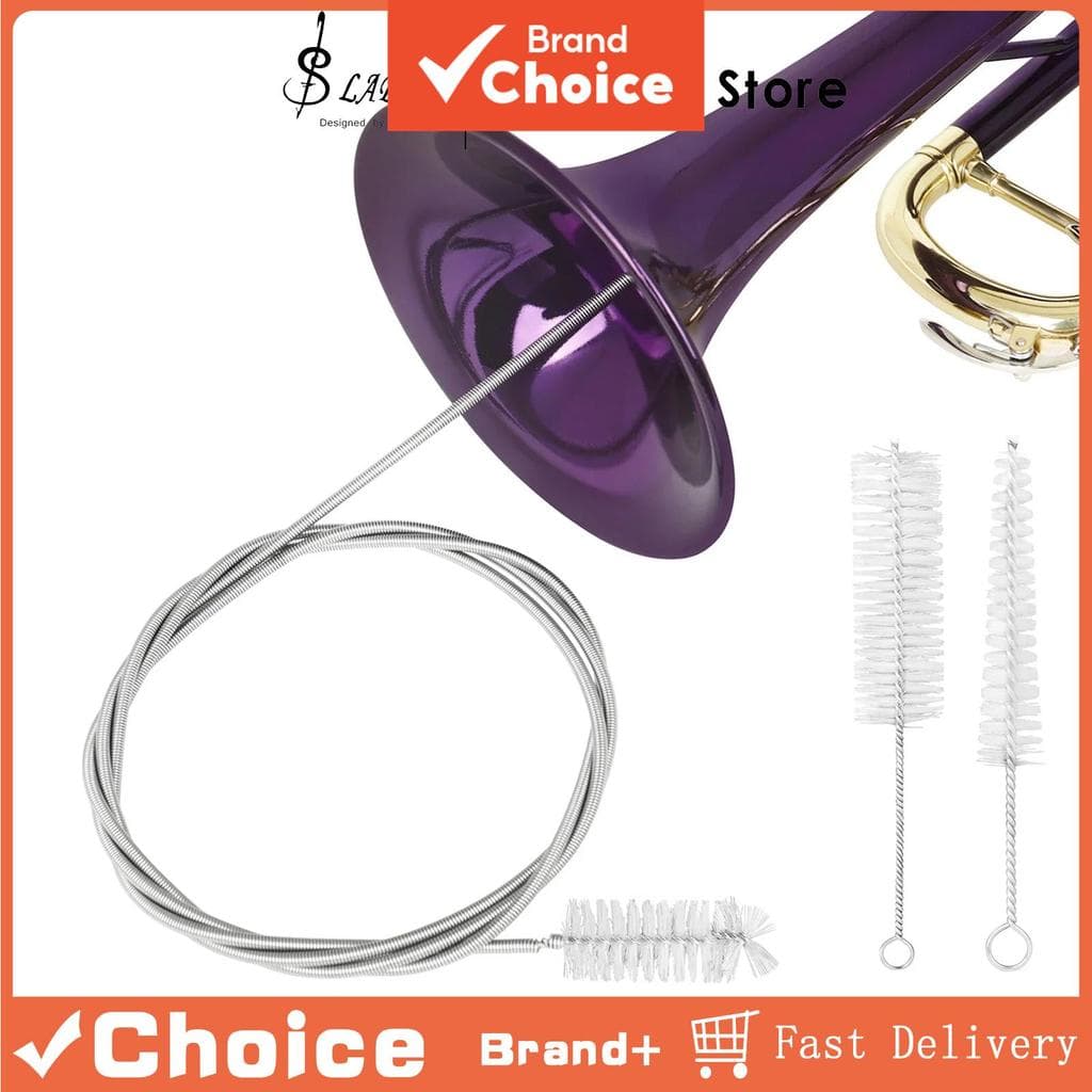  Conjunto de Escovas para Limpeza de Trompete SLADE - Kit com Escova de Corda, Escova de Bocal, Ferramenta de Remoção de