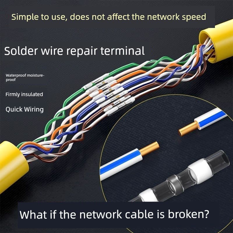 Conector de extremidade de cabo líquido, terminal de extensão, cabo de rede, reparo quebrado, à prova d'água, conector d