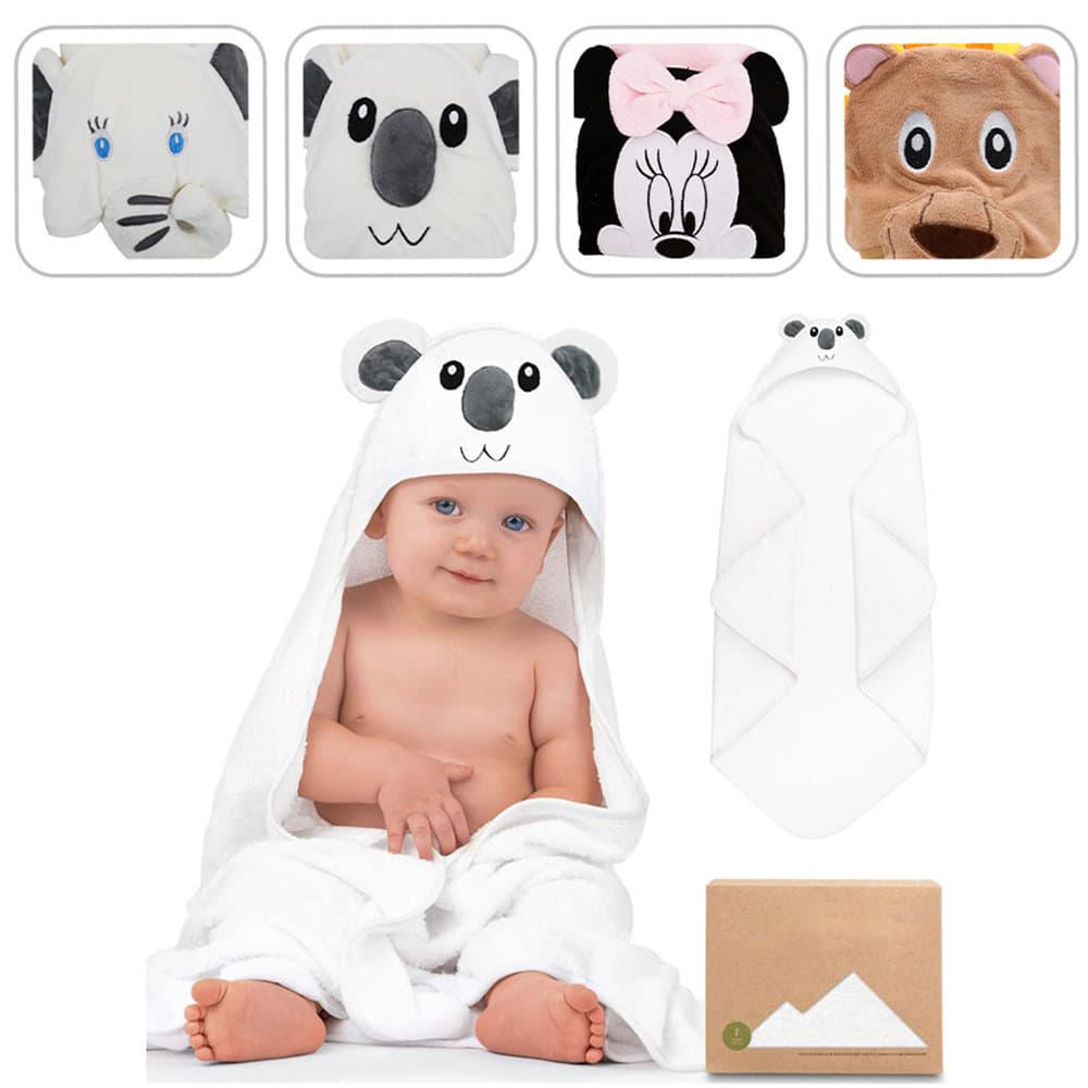 Toalha de banho infantil com capuz de panda, macia e absorvente, embalagem incluída