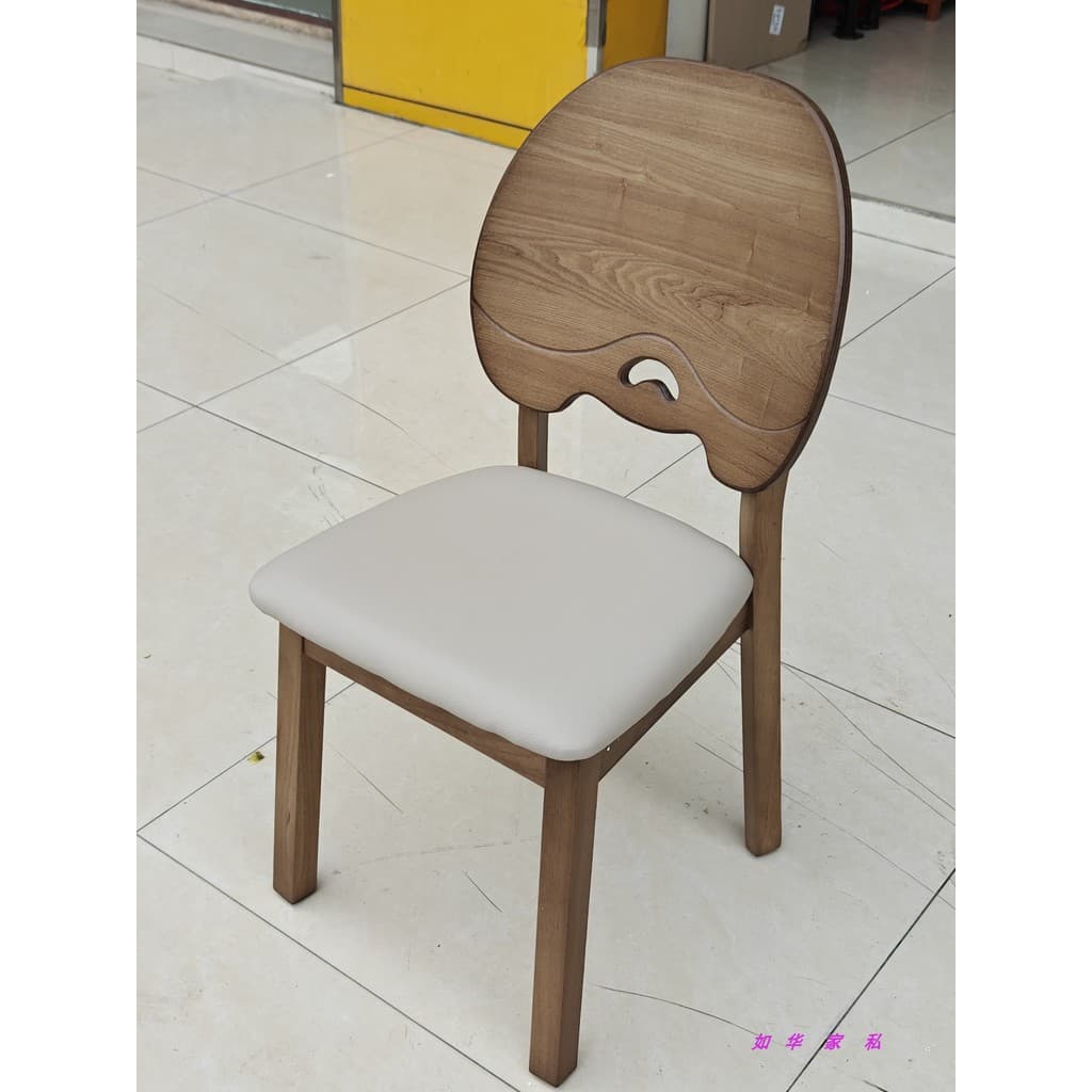 Novo estilo cadeira de jantar de madeira maciça novo saco macio chinês cadeira de jantar moderno Log cadeira encosto dom