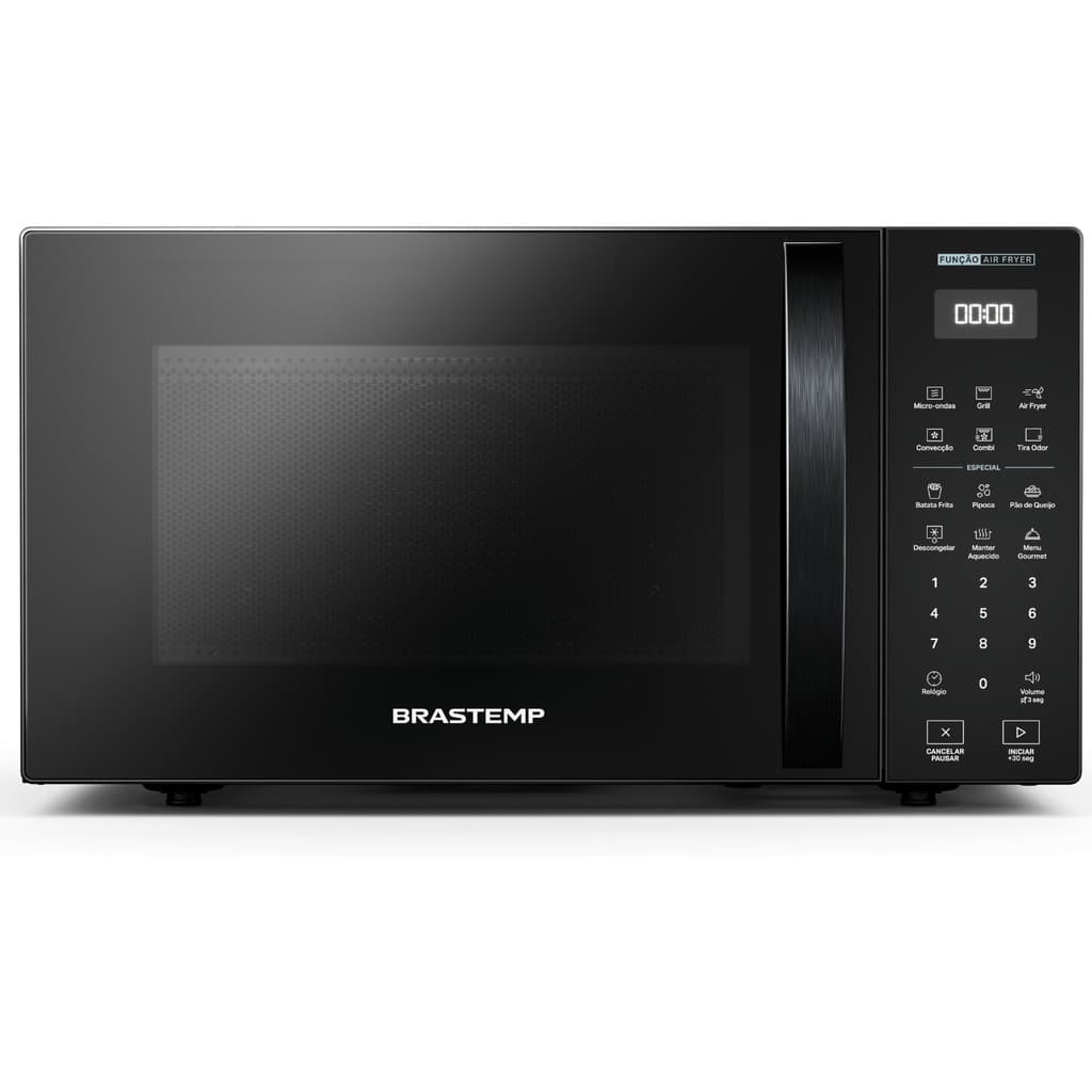 Micro-ondas Air Fryer Brastemp Preto 29 Litros - BMC29AE em fundo branco
