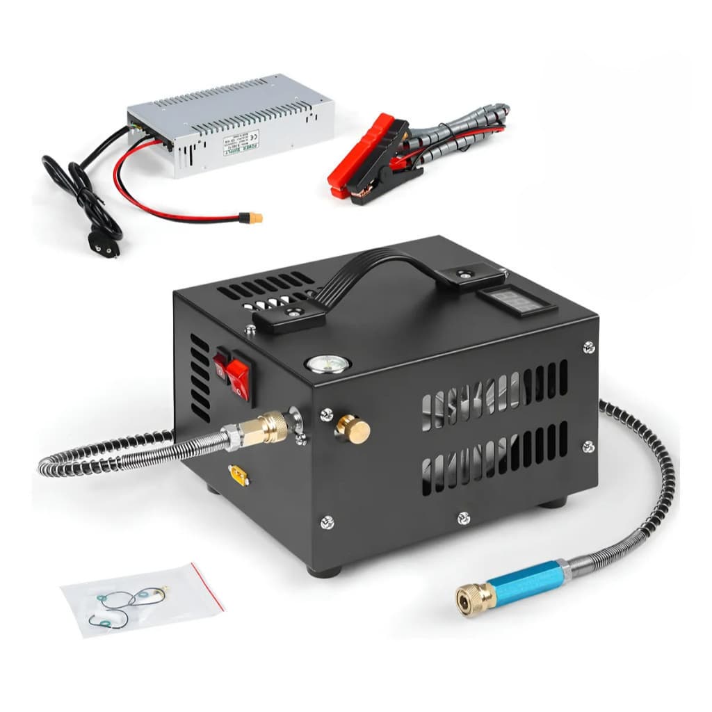 Compressor de ar PCP 12V, 30mpa, com transformador 220V, kit completo
