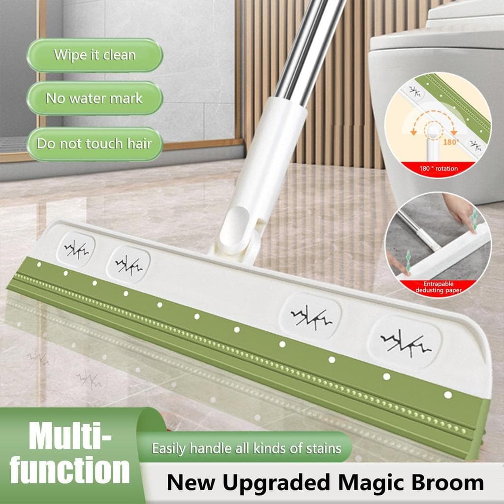 Nova Vassoura Mágica De Silicone Alongar Chão Limpeza Rodo Pet Cabelo Poeira Vassouras Banheiro Limpador Ferramentas Dom