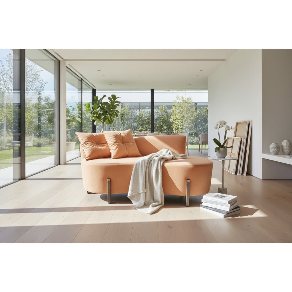 Namoradeira Sofá Feijão Luna 130cm Orgânica Bouclé