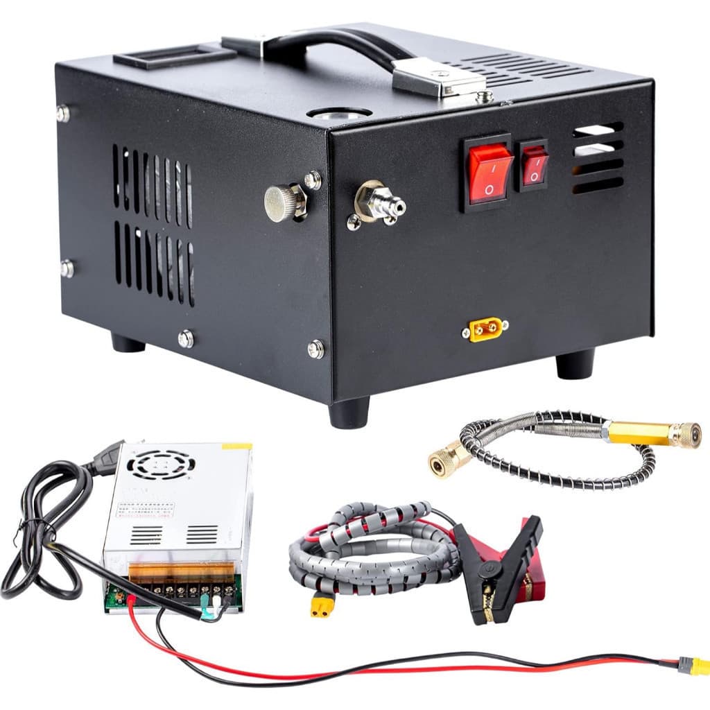 Compressor de Ar Portátil 30MPa 12V/110/220V com transformador e acessórios