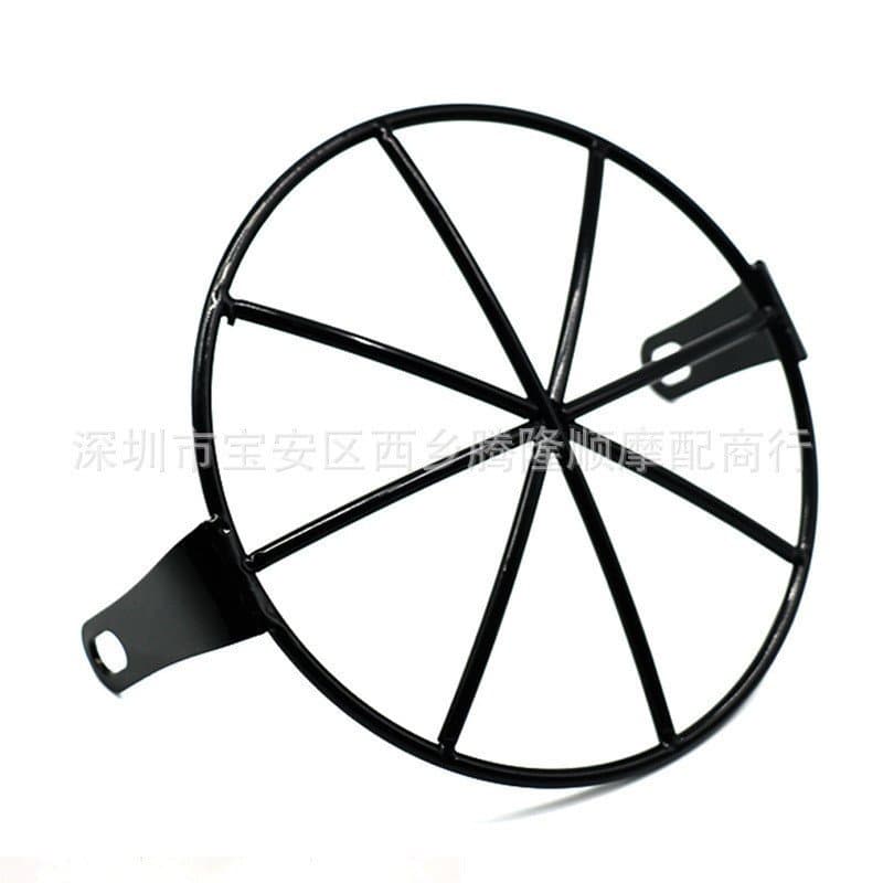 Acessórios para motocicleta, grade de farol CG125 modificado, farol retrô em formato de cruz, farol dianteiro redondo co