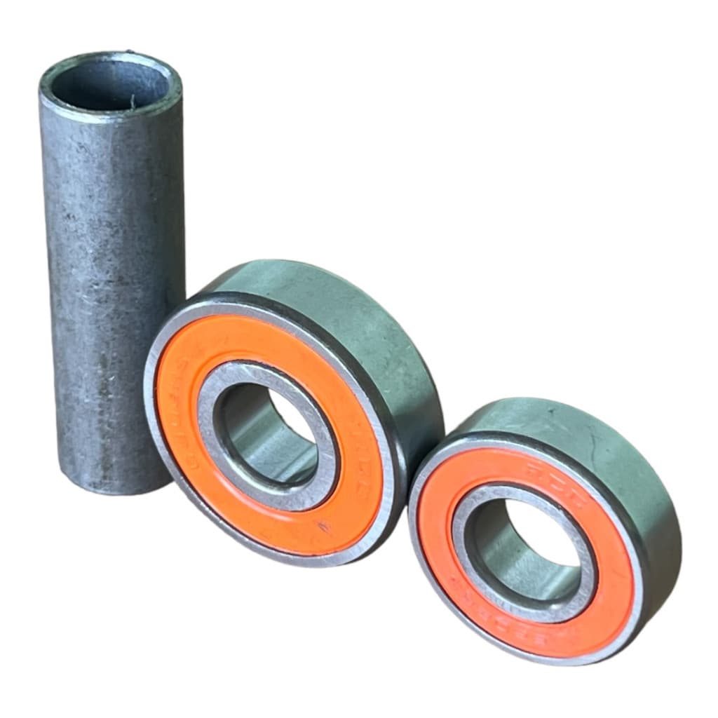 Rolamentos de roda traseira com bucha separadora e tubo oco para Titan 160