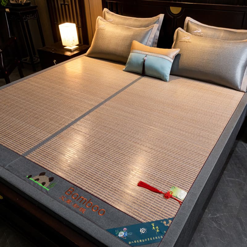 Tapete fresco de verão, tapete de bambu, dupla face, dobrável, lavável, 1.8m/1.5m, lençol, dormitório estudantil, seda g