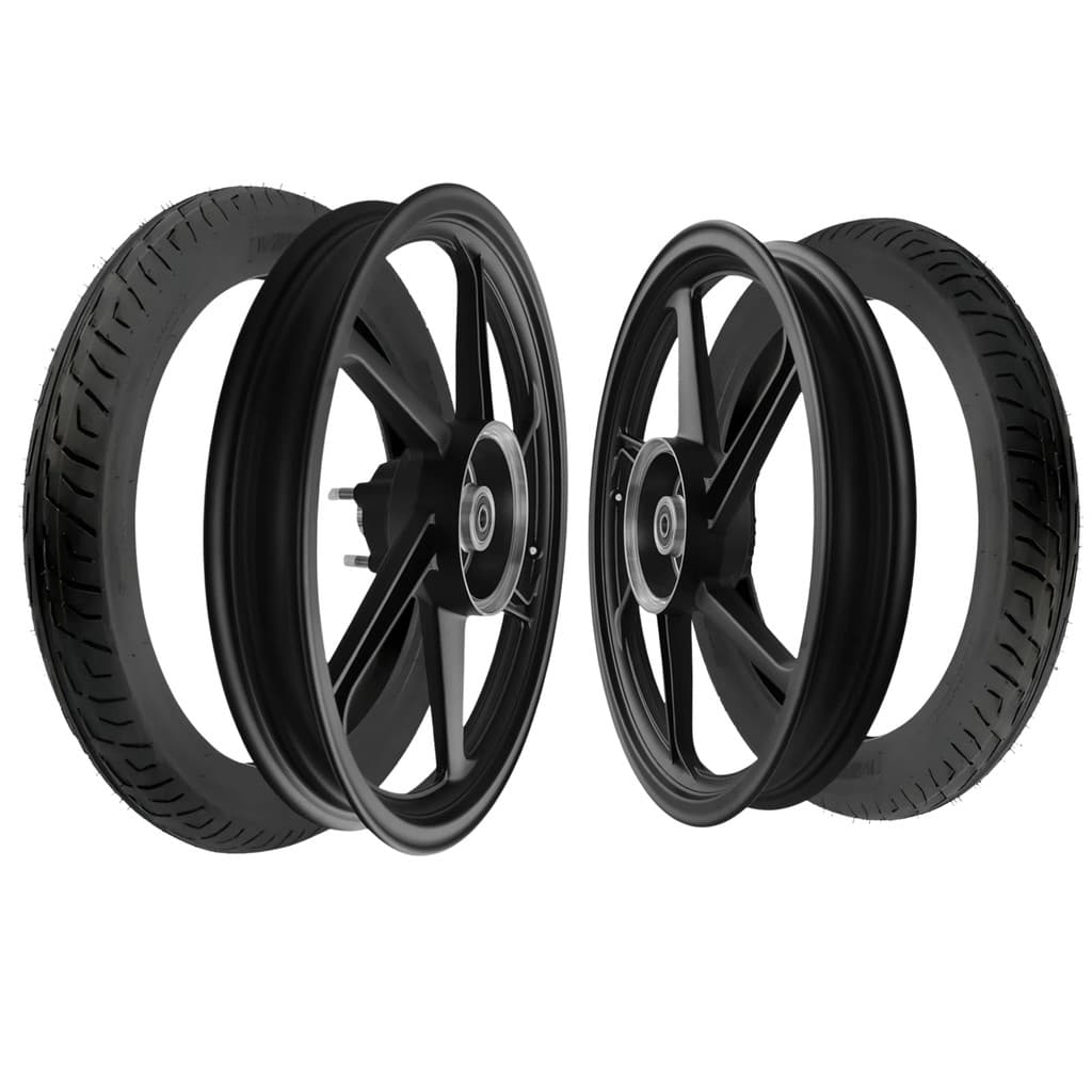 KIT Rodas Jante Rodao Pé De Galinha TITAN 150 Tambor Lona + par pneu Vipal ST600 90/90-18 e 80/100-18
