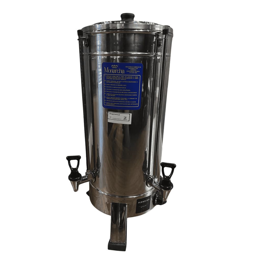 Cafeteira Elétrica Industrial 10,00L 1500W Monarcha em Aço Inox com Bicos e Etiqueta Azul
