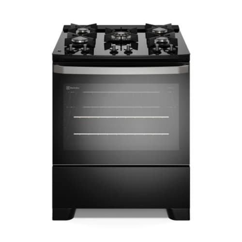 Fogão 5 Bocas Electrolux com Mesa de Vidro e Grades de Ferro
