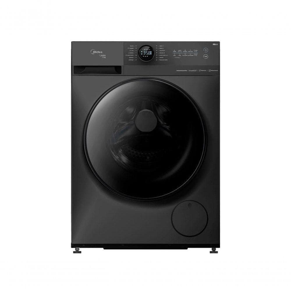 Máquina de lavar roupas Midea 11KG preta com Wi-fi e Healthguard