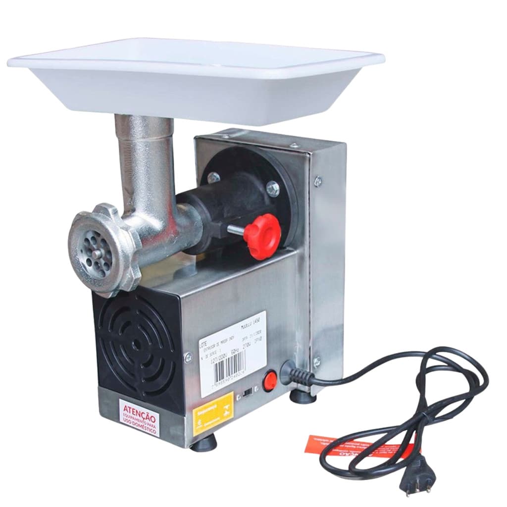Moedor de carne e extrusor de massas em aço inoxidável B7 1/3cv Bigolar