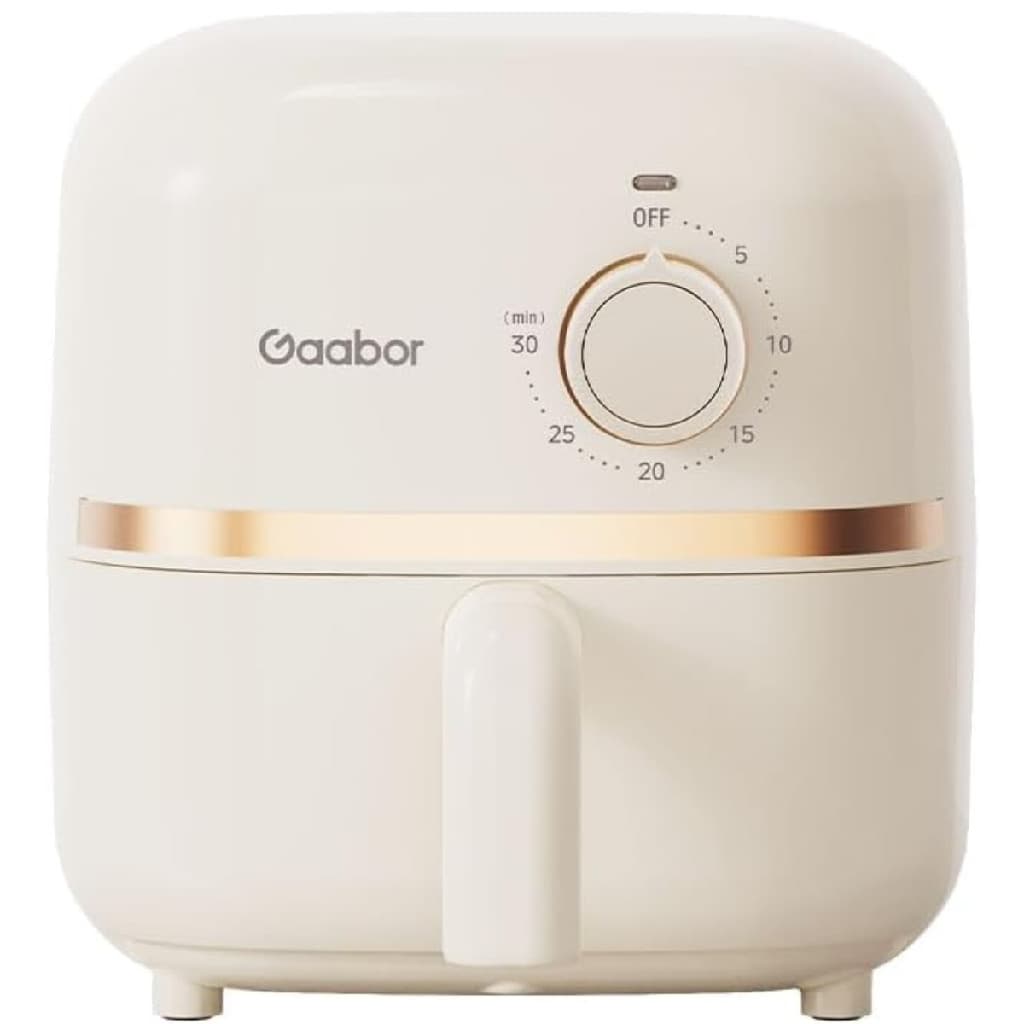 Mini Air Fryer Gaabor Fritadeira Elétrica 1,4l 900w 220V branca com detalhes dourados